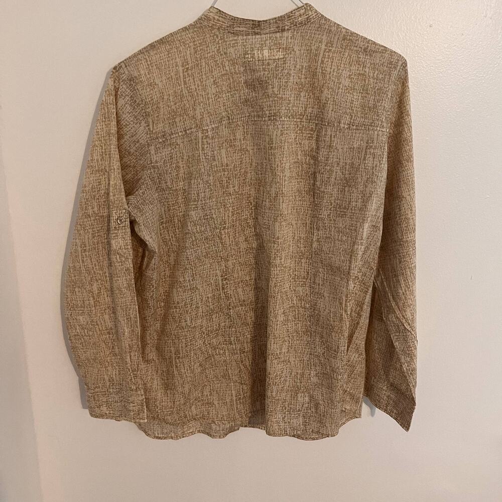 Michael Kors Blouse Womens 14W Beige Abstract Office Lightweight Career Wear - Picture 5 of 8